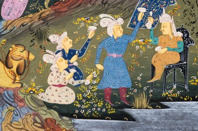Drinking Party Outdoors by River or Lake (detail) by Persian School